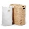 Seville Classics Natural Handwoven Lidded Oval Double Laundry Hamper, 22.75" W x 13" D x 24" H